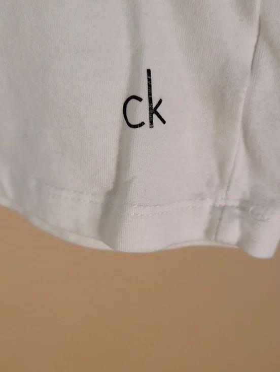 Calvin Klein White Classic V Neck Tshirt - Picture 3 of 4